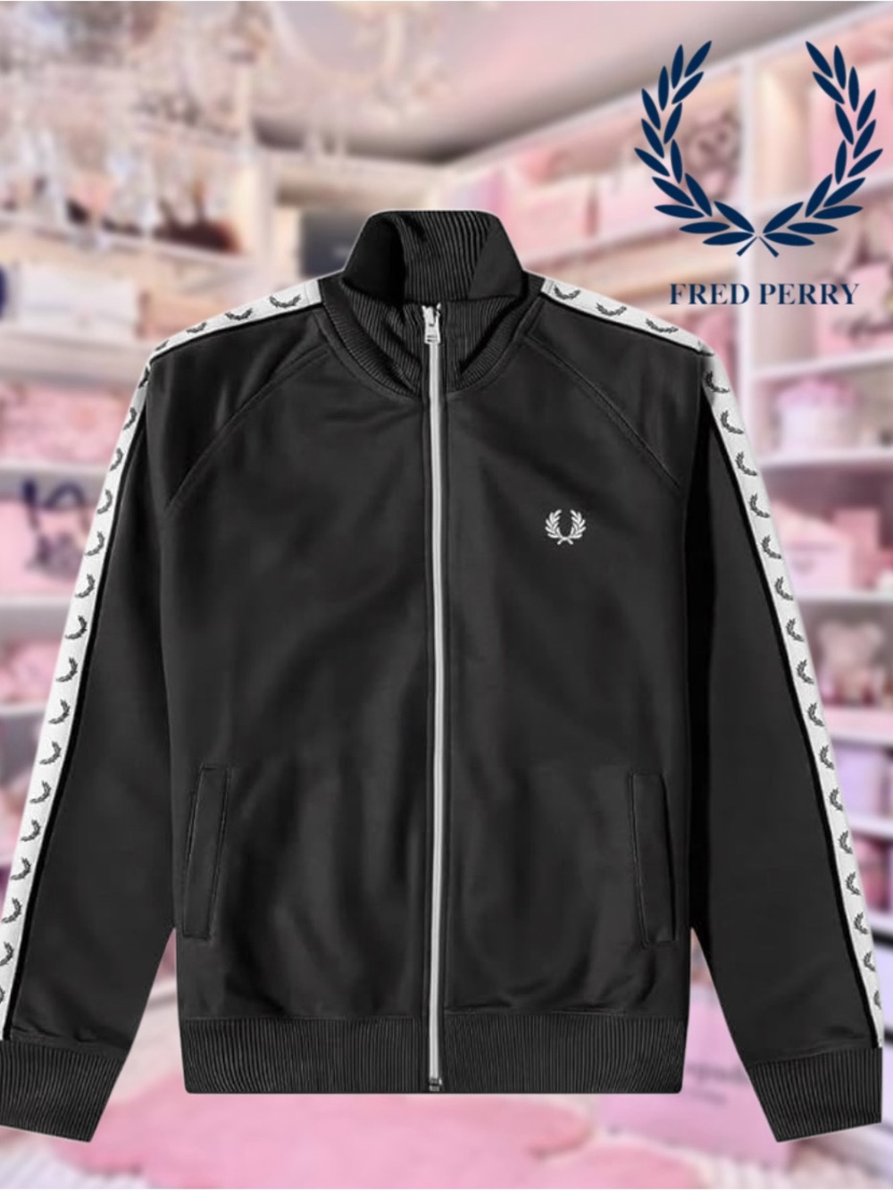 Fred Perry Black Taped Track Jacket